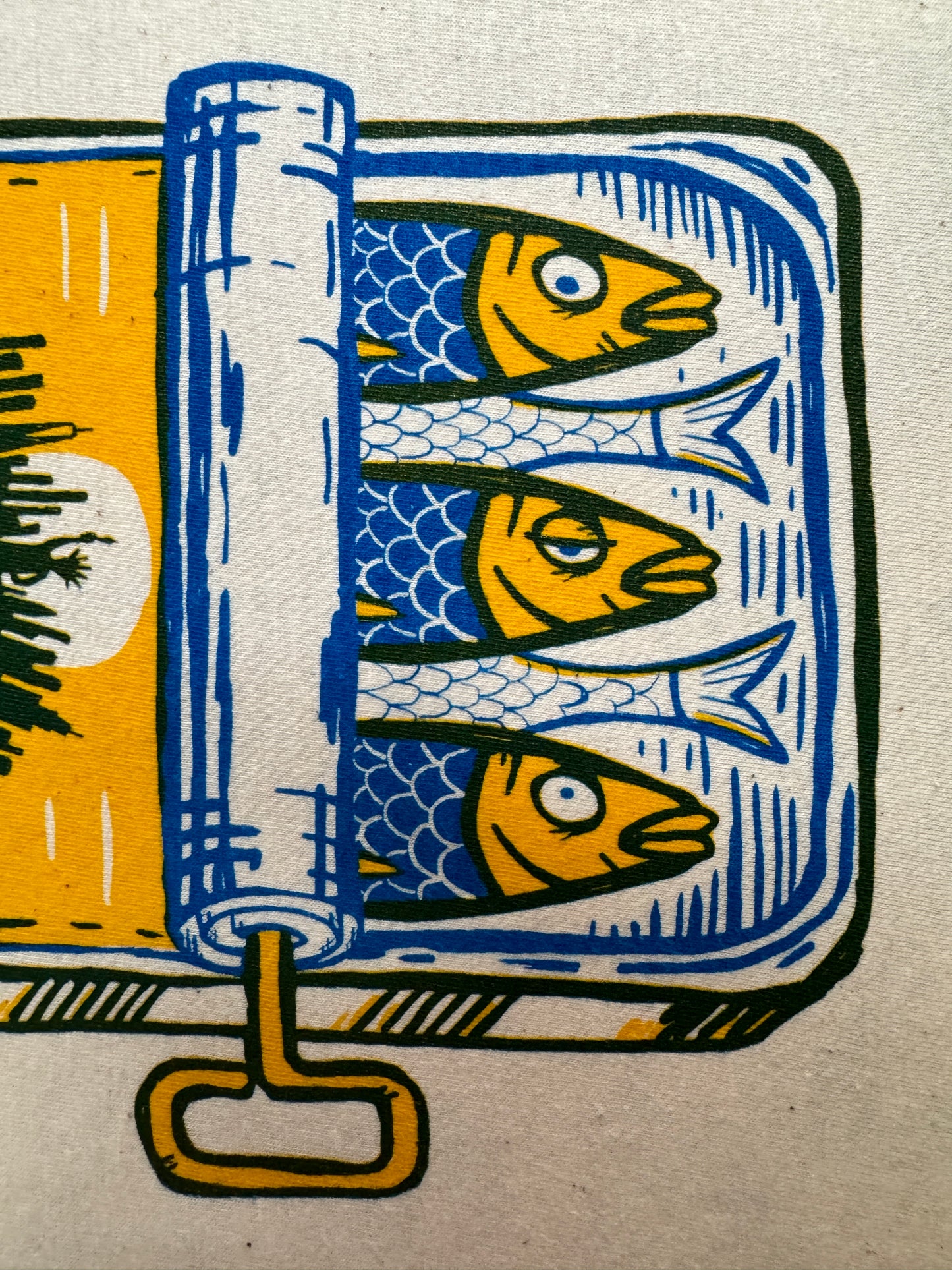 New York City SARDINES CAN Ringer Tee (original // hand printed // retro vintage style)