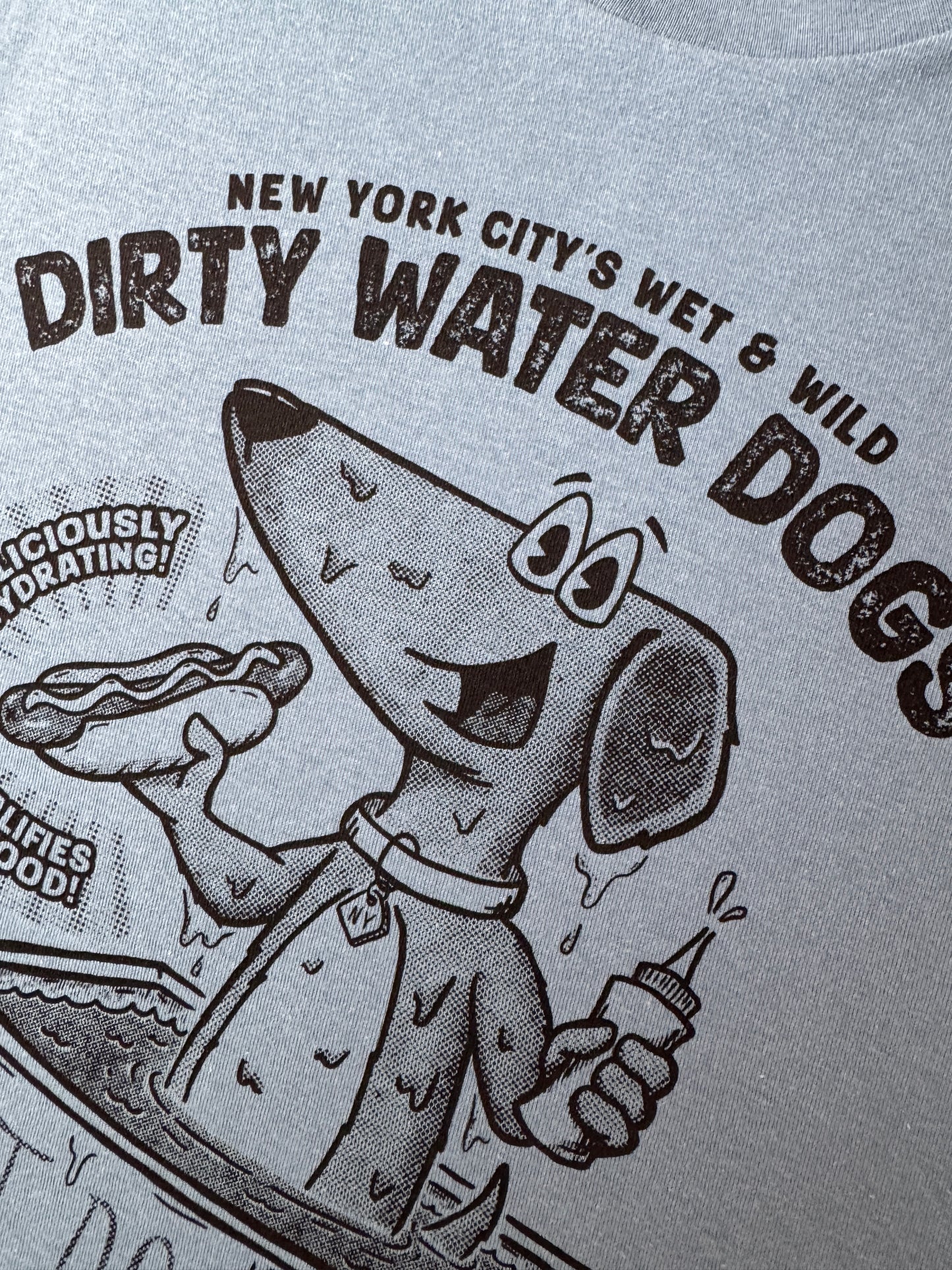 Dirty Water Dogs NYC Hot dog Shirt (Hand Drawn // Hand Printed)