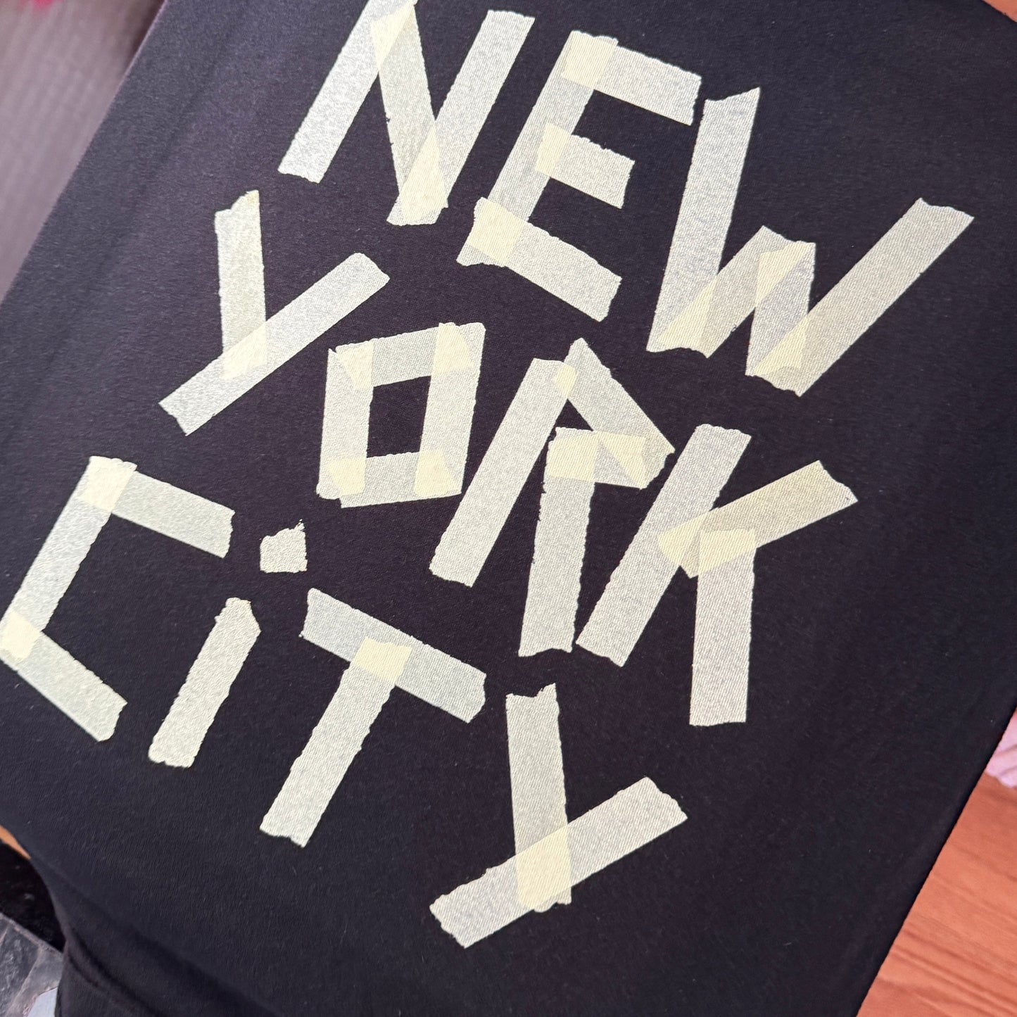 NYC Faux Masking Tape T-Shirt or Tanktop (New York City // Original design // Hand Printed)
