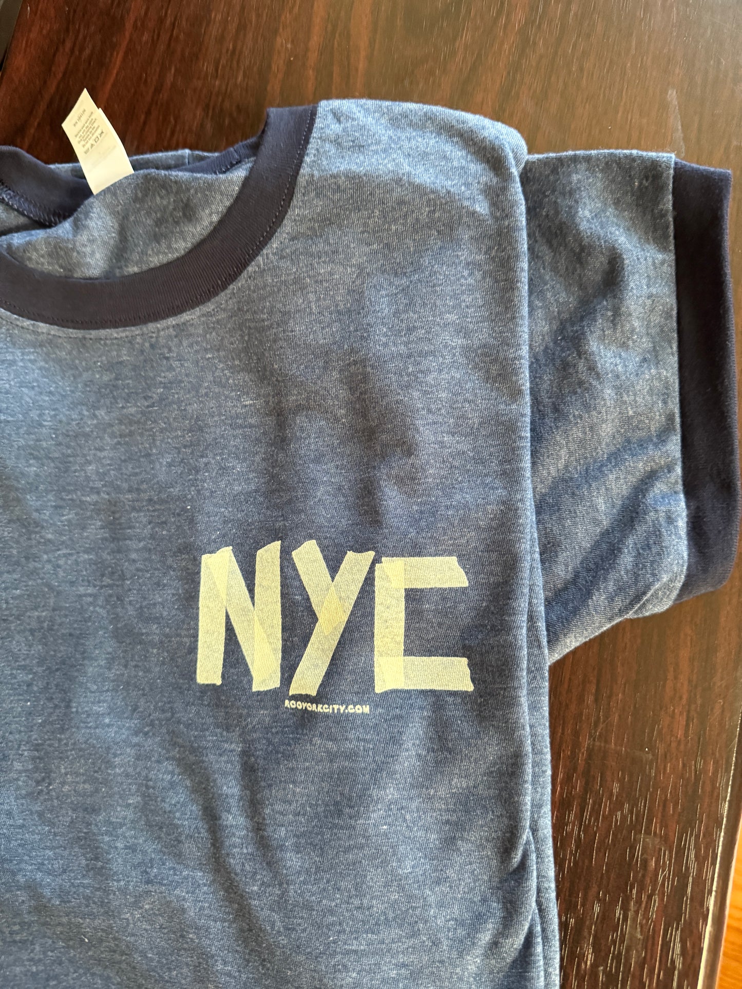 NYC Faux Masking Tape RINGER T-SHIRT (New York City // Original design // Hand Printed)