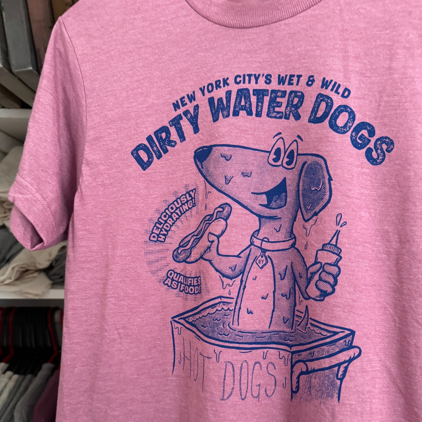 Dirty Water Dogs NYC Hot dog Shirt (Hand Drawn // Hand Printed)