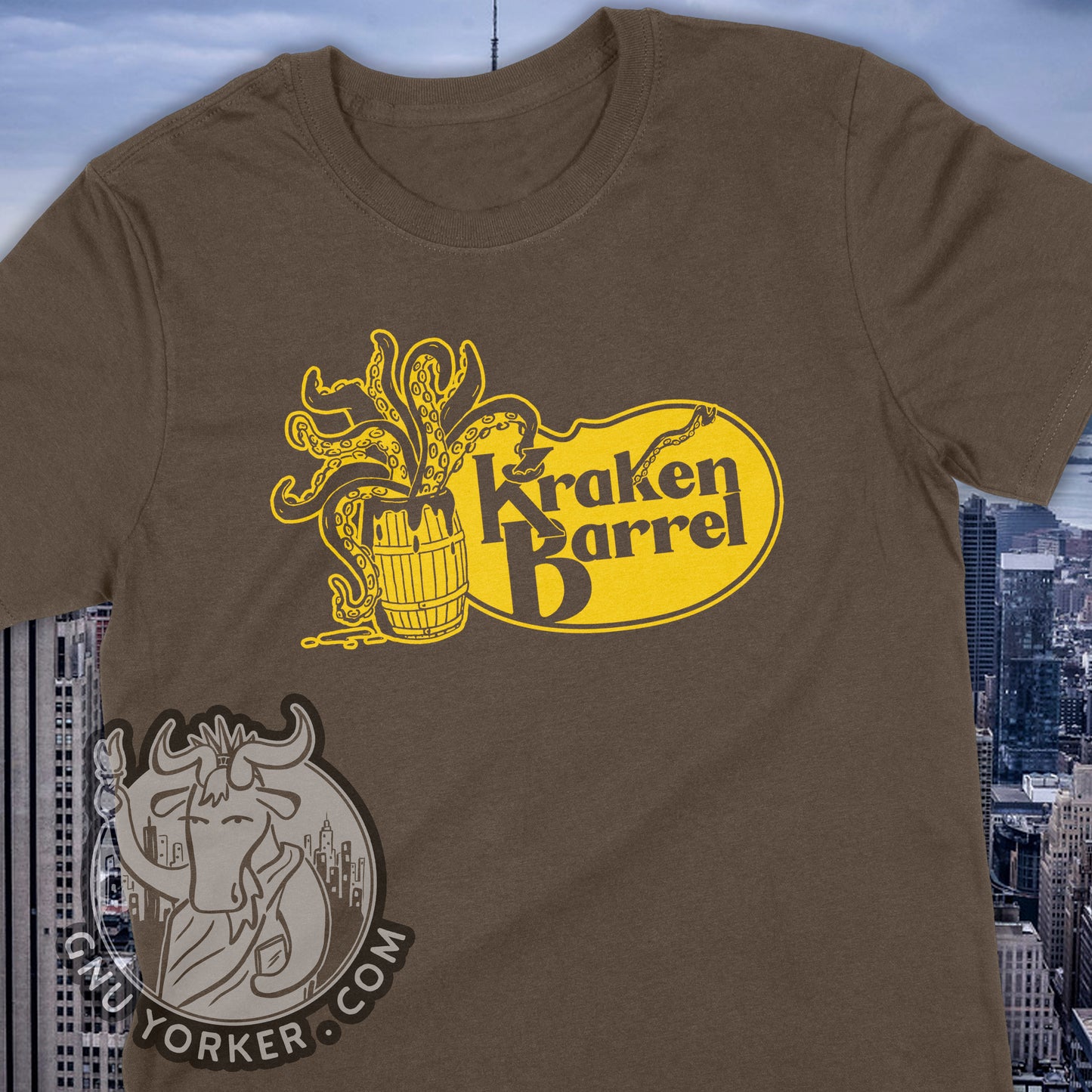 Kraken Barrel (Cracker Barrel parody // hand printed // original design)
