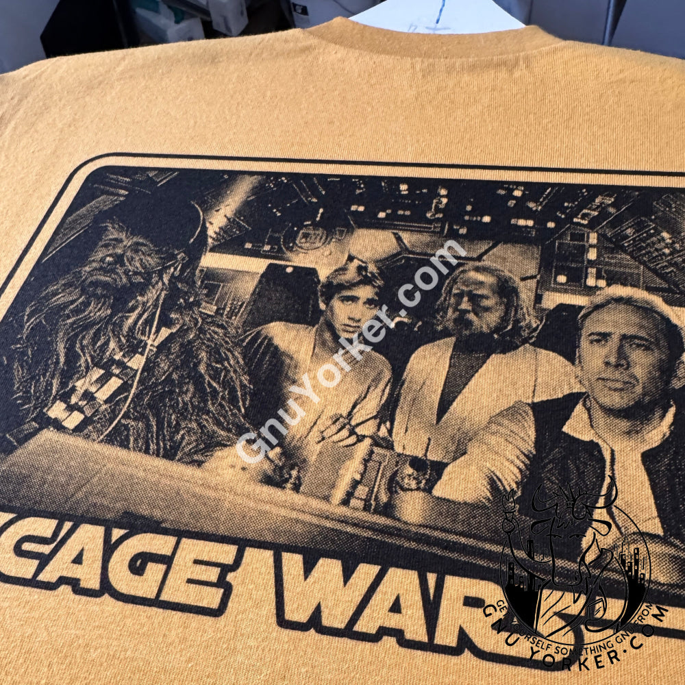 Cage Wars V1 (Nicolas Cage X Star Wars Parody // Hand Printed Original Design) Shirts