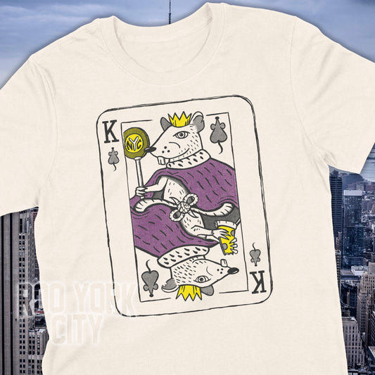 Rat King Playing Card T-Shirt (New York City Rats // original hand drawn 3 color print)